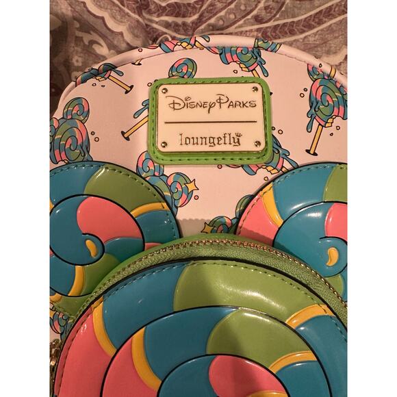 NWT Disney Parks Loungefly Lollipop Eats Mickey Mouse Mini Backpack - Picture 2 of 6
